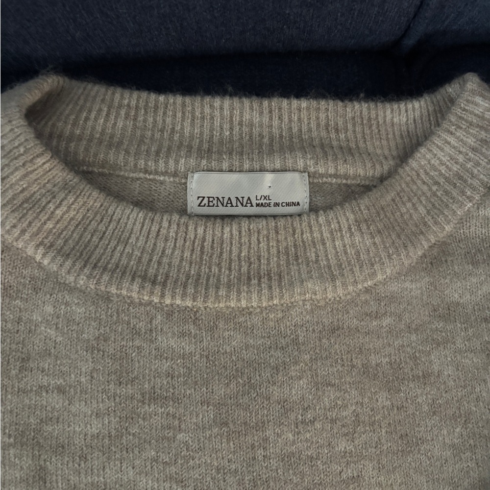 Zenana Outfitters Men's Tan Crewneck Sweater